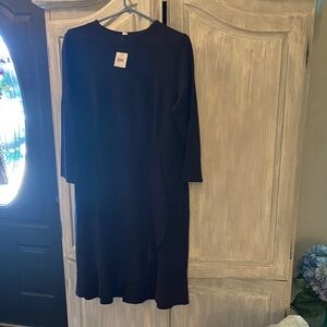 J. Jill Elegant Navy Long Sleeve Dress